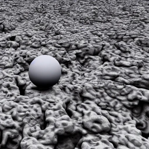 Image similar to a ball made of humans floating above lava, 3D render