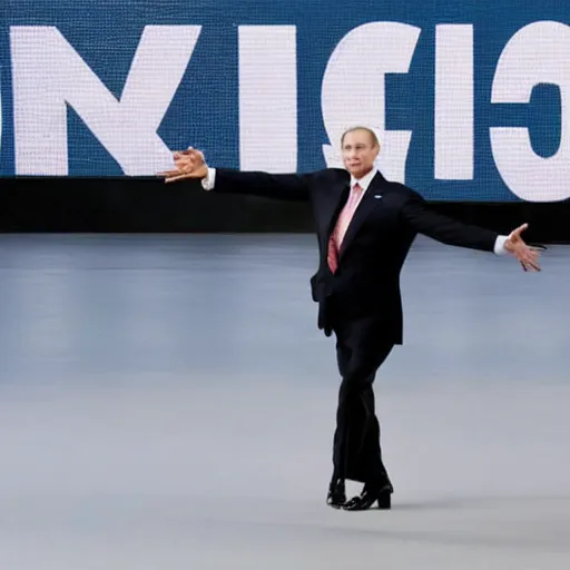 Image similar to vladimir putin dancing at g 7 summit central stage