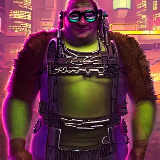 Image similar to Cyberpunk Shrek