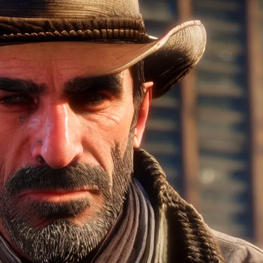 Image similar to daniel day lewis plays dutch van der linde in the playstation 4 video game red dead redemption 2, video game screenshot