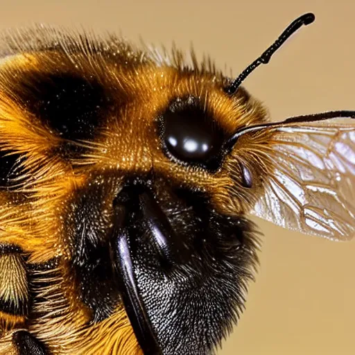 Image similar to close up photo of a bee with the face of beyonce