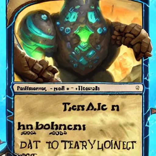 Image similar to terra elemental giant golem, dust and rock theme, hearthstone art style, epic fantasy card game art