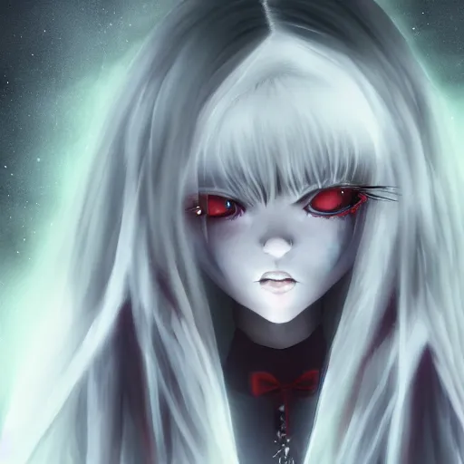 full shot portrait of angry darkness anime girl at, Stable Diffusion