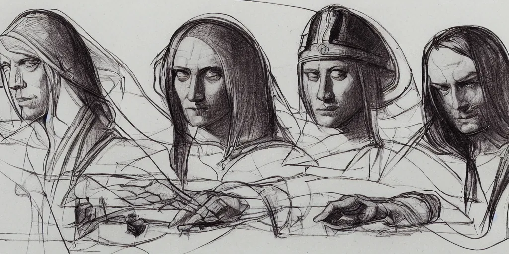 Prompt: Davinci sketches in the style of Syd Mead