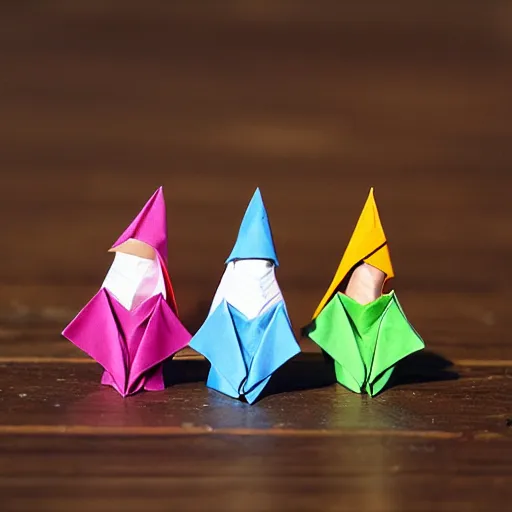 Image similar to origami gnomes