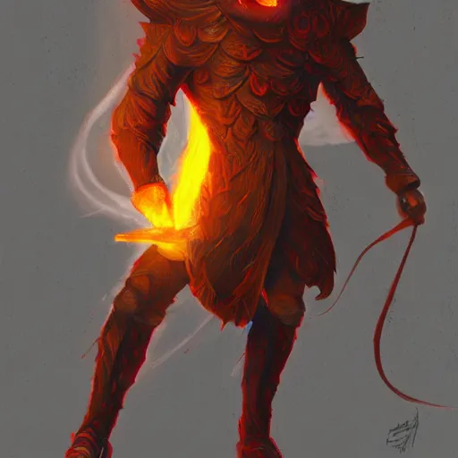 Image similar to fire giant, suit and tie, fire hair, science fiction, d & d, concept art, sharp focus, illustration, character art,