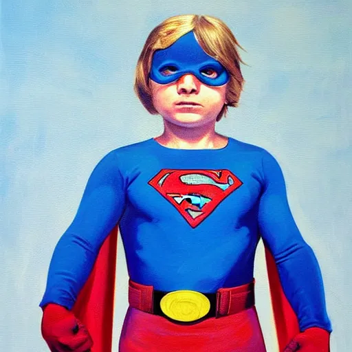 Prompt: portrait of a blue baby seal dressed as a super hero, oil painting by alex ross