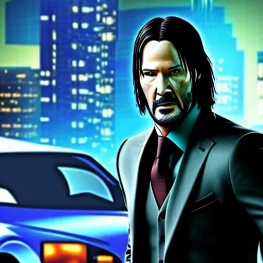 Prompt: john wick, cyberpunk style