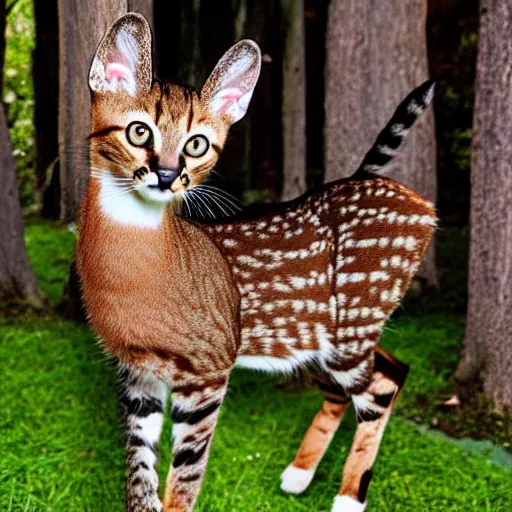 Image similar to a feline deer - cat - hybrid, animal photography