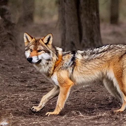 Image similar to professional photograph of a tawny and peanut - colored wolf, high quality, hd, 8 k, 4 k, magnificent, award - winning, nature, nature photography, awe - inspiring, highly detailed, amazing