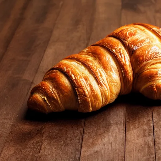 Prompt: a photo of a croc shoe in the style of a croissant, product photo, food photography