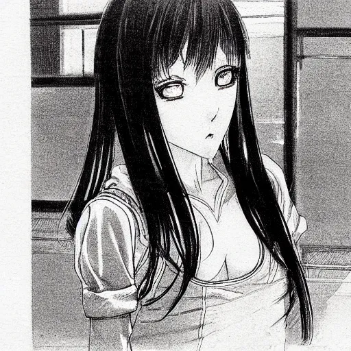 Image similar to young girl by hiroaki samura, detailed, manga, illustration