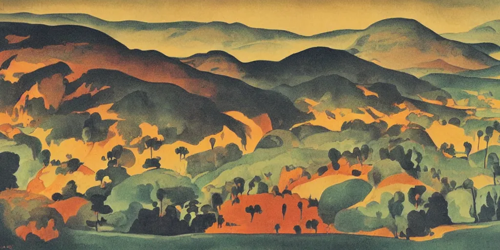 Image similar to landscape, 1 9 3 0 poster