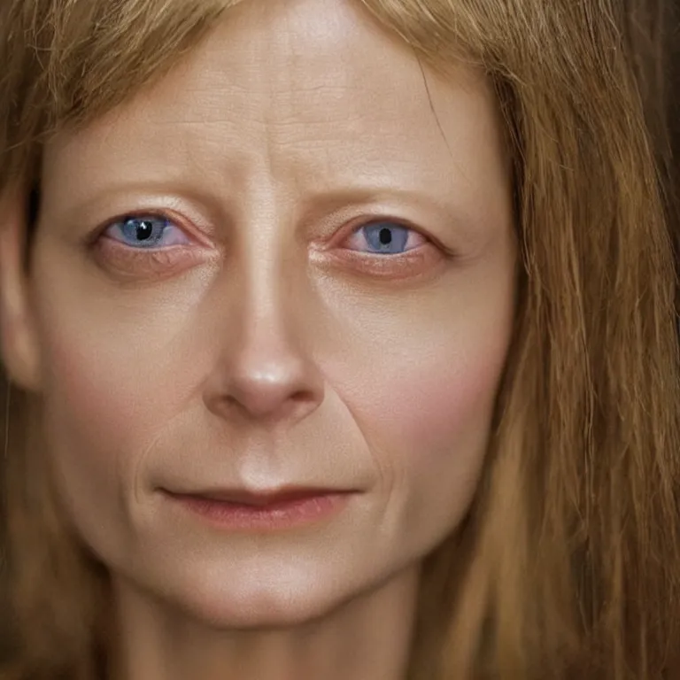 Image similar to beautiful close - up studio photograph of colorful postmodern portrait sculpture of jodie foster disappointed, beautiful symmetrical face accurate face detailed face realistic proportions, made of spray - painted beeswax on a pedestal by ron mueck and matthew barney and greg rutkowski, hyperrealism intense cinematic lighting shocking detail 8 k