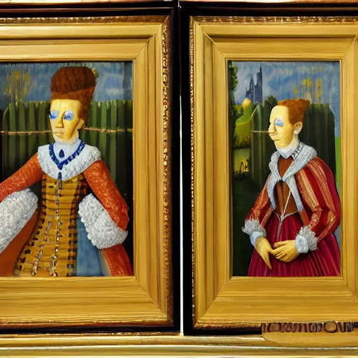 Image similar to home simpson, tudor portrait, highly detailed,