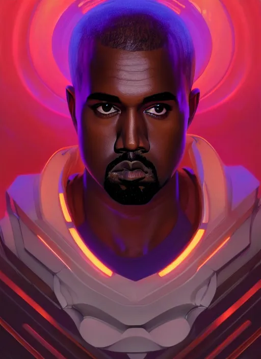 Prompt: symmetry!! portrait of kanye, sci - fi, tech wear, glowing lights!! intricate, elegant, highly detailed, digital painting, artstation, concept art, smooth, sharp focus, illustration, art by artgerm and greg rutkowski and alphonse mucha