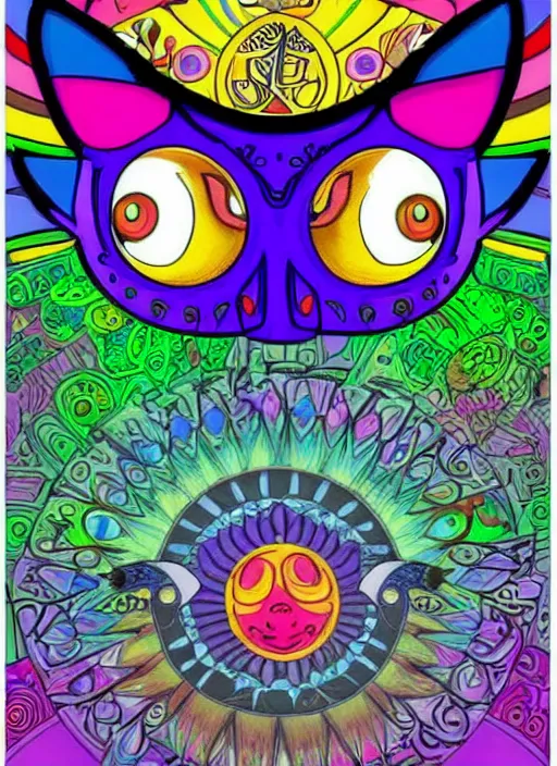 Image similar to a majora's mask coloring book by lisa frank