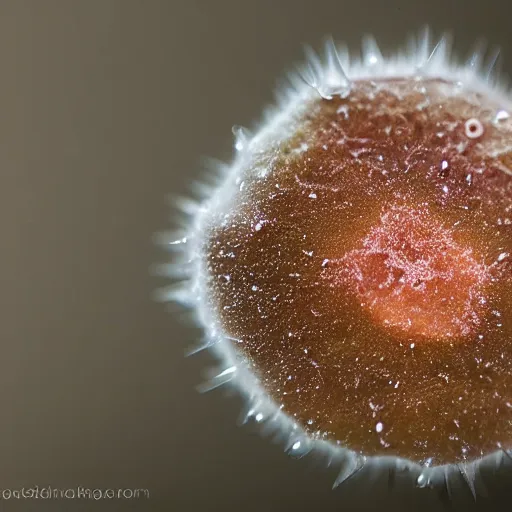 Image similar to amoeba eating infusoria, beautiful macro photography, cold ambient light