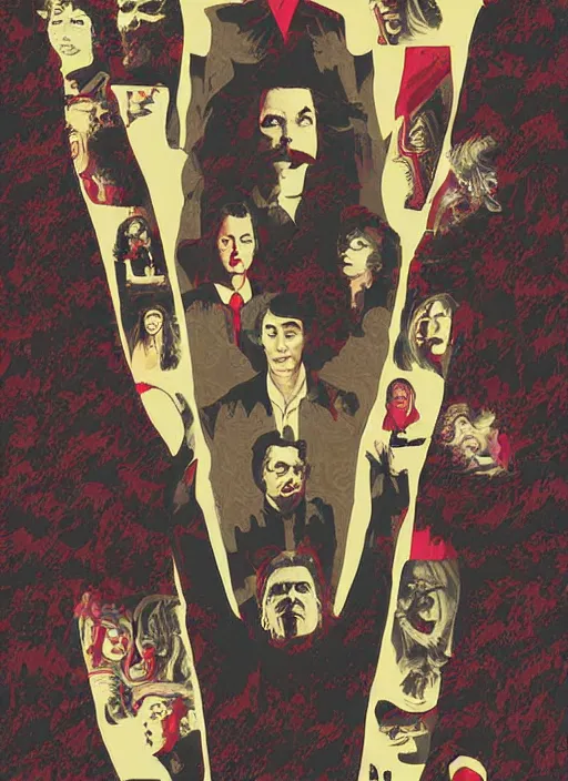 Image similar to twin peaks movie poster art by adam simpson