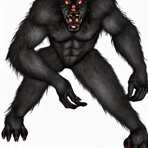 Image similar to half - human, half - wolf, gauru form uratha are generally 8 to 9 feet tall and much heavier and stronger than any human. in this form a werewolf's blood - rage rises to the surface and is much harder to control.