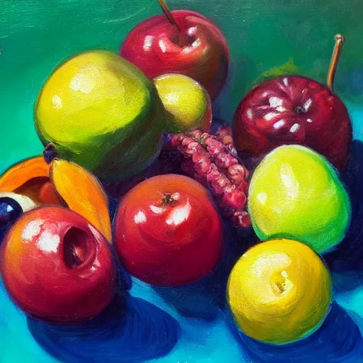 Image similar to high quality oil painting of fruits