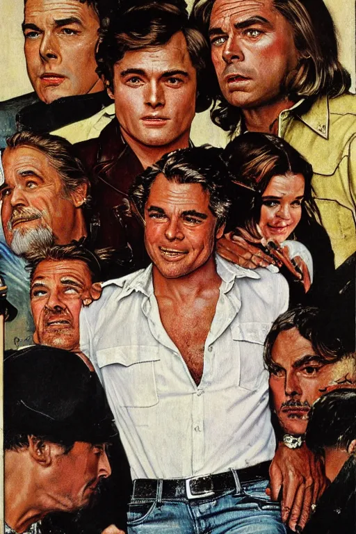 Image similar to Rick Dalton from Once upon a time in Hollywood painted by Norman Rockwell