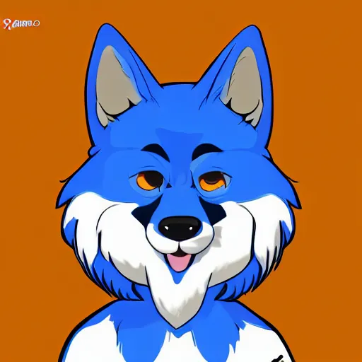 Image similar to an anthro anthropomorphic furry fursona hybrid of a blue german shepherd and a blue fox, with blue fur and blue eyes in a tee shirt, award winning digital art, trending on furaffinity, artstation, pixiv