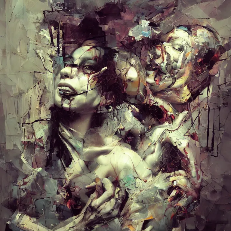 Prompt: tortured souls in the style of adrian ghenie, 3 d render, esao andrews, jenny saville, surrealism, dark art by james jean, ross tran, optical illusions, modern cubism