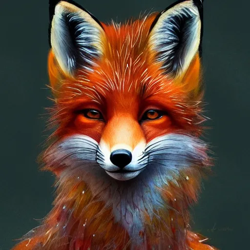 Image similar to portrait of a fox wearing a tiara, wreath flowers, fantasy art, d & d, trending on artstation, beautiful art, intricate, elegant, highly detailed, digital painting, concept art, smooth, sharp focus, illustration