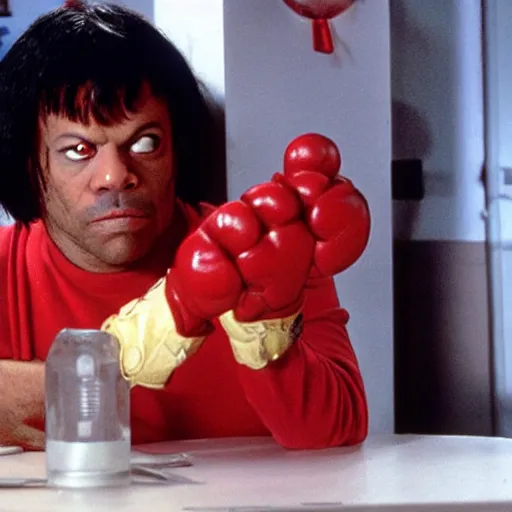 Prompt: elmo as jules in pulp fiction