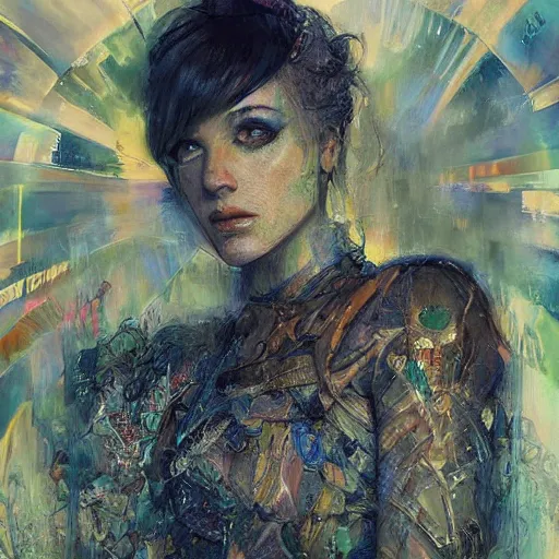 Image similar to extremely psychedelic beautiful cyborg queen of lsd. intricate, elegant, highly detailed, extremely lifelike photorealistic digital painting, artstation. steichen, gaston bussiere, tom bagshaw, cyberpunk alphonse mucha. dark pallet, melancholy. anatomically correct in every way. sultry. sharp focus. soft light. very very lifelike