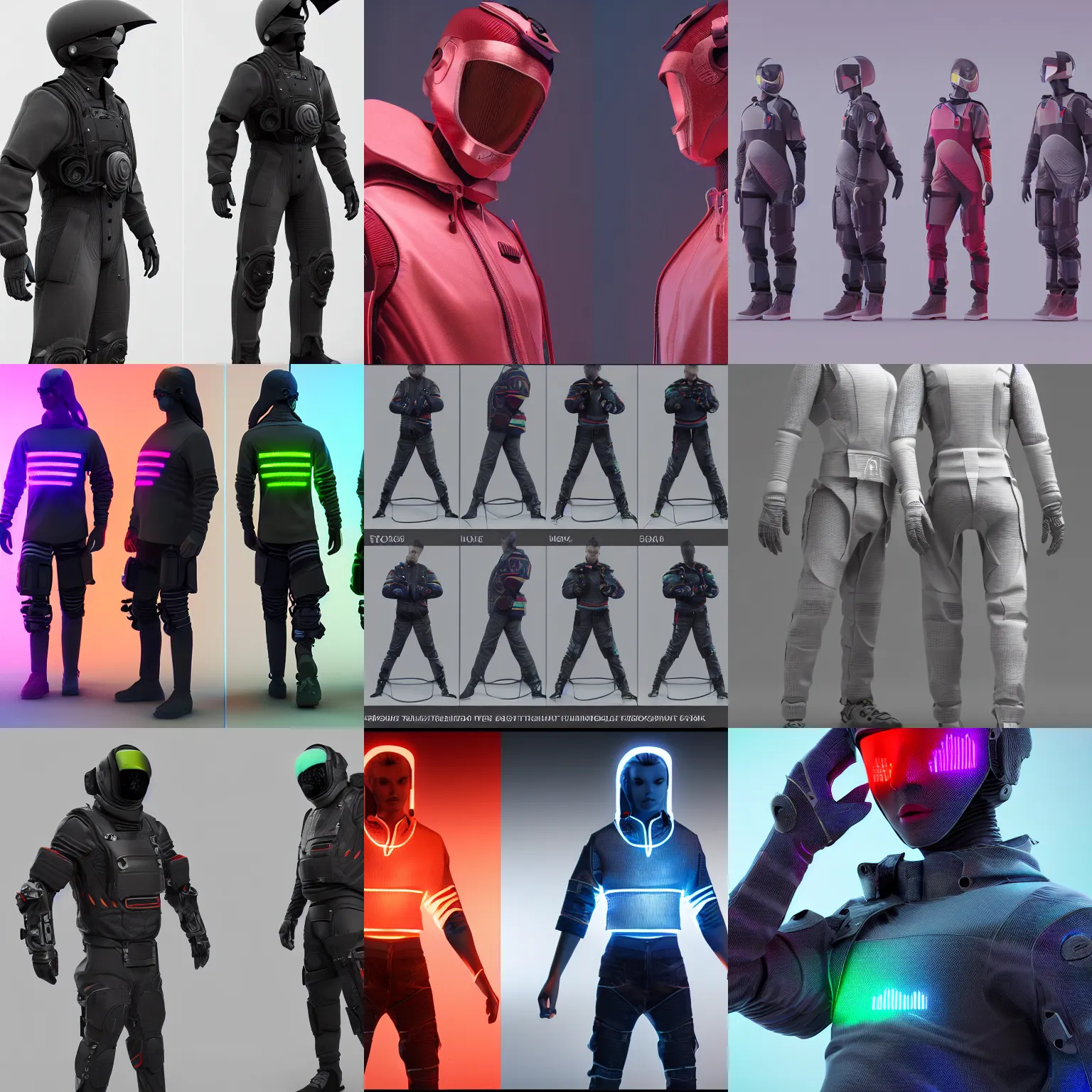 Prompt: technological clothing with RGB illumination, octane render, photorealistic, 8k post processing, high quality