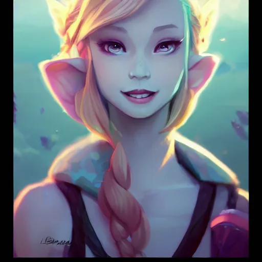 Image similar to a portrait of a cinematic still of the happy zelda, art by lois van baarle and loish and ross tran and rossdraws and sam yang and samdoesarts and artgerm and saruei and takaya imamura, digital art, highly detailed, intricate, sharp focus, trending on artstation hq, deviantart, unreal engine 5, 4 k uhd image