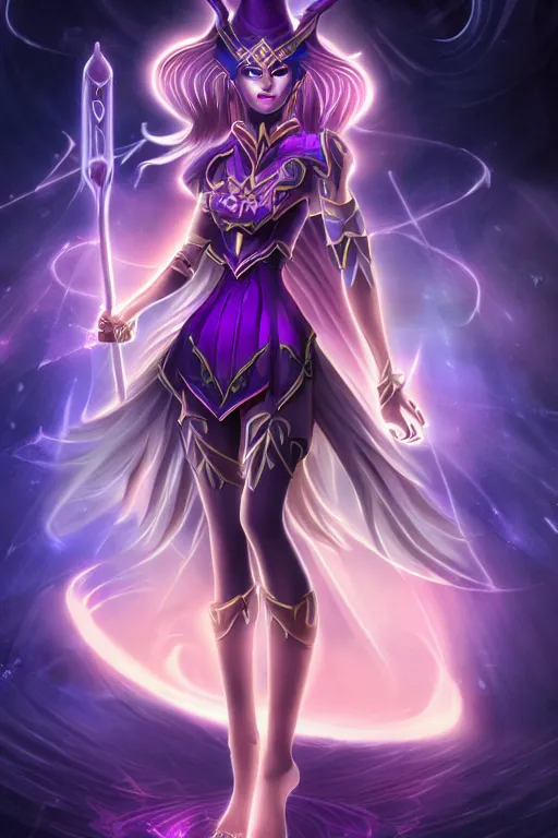 Image similar to beautiful dark magician girl, full body, mystical, ultra detailed, 4k