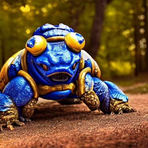 Image similar to national geographic photo of blastoise, pokemon in the wild, intricate, portrait, 8 k highly professionally detailed, hdr, award winning