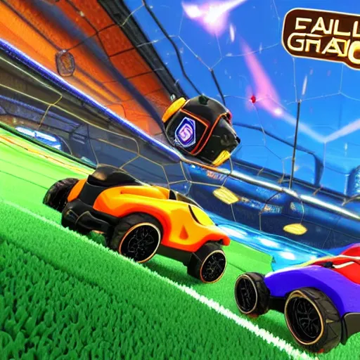 Image similar to fall guys on rocket league