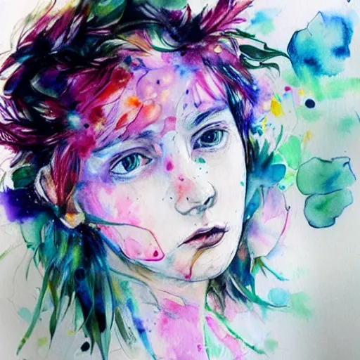 Image similar to watercolor flower by agnes cecile