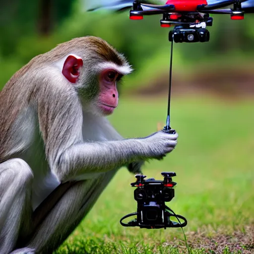 Image similar to monkey controlling a drone 4k ultra hd