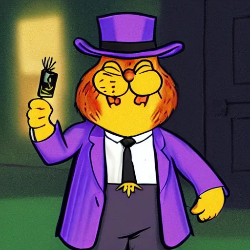 Prompt: Garfield as a mob boss