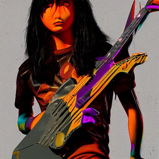 Image similar to 80's heavy metal kid, illustration, artgerm, octane render, inspired by Greg rutkowski, colorful, studio lighting, full body,