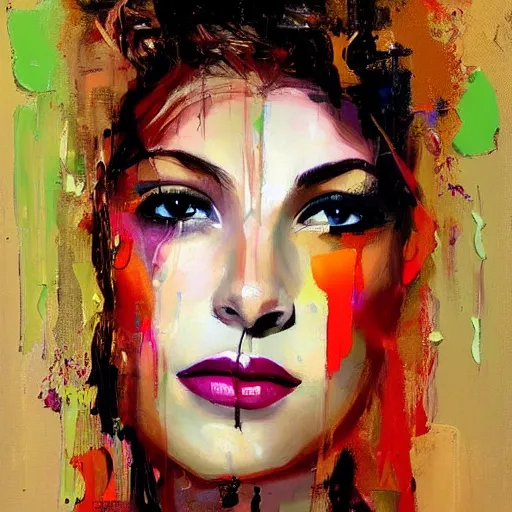 Image similar to a paint of a beautiful woman portrait by pascale pratte