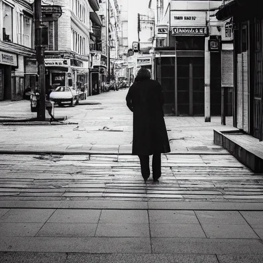 Image similar to A photography of loneliness on the city street