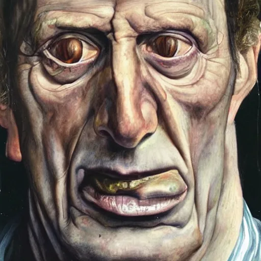 Prompt: high quality high detail painting by lucian freud, hd, portrait of possessed soul