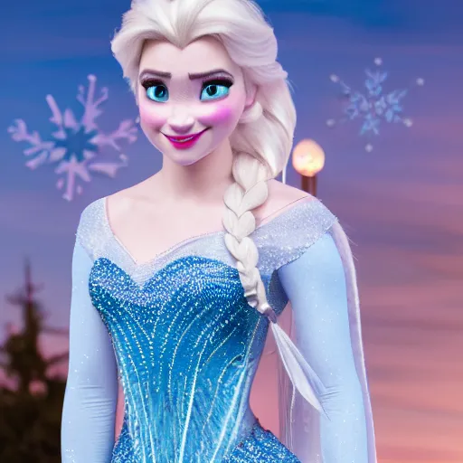 Image similar to Mikhaila Peterson as elsa in live action disney frozen, 8k resolution, full HD, cinematic lighting, award winning, anatomically correct