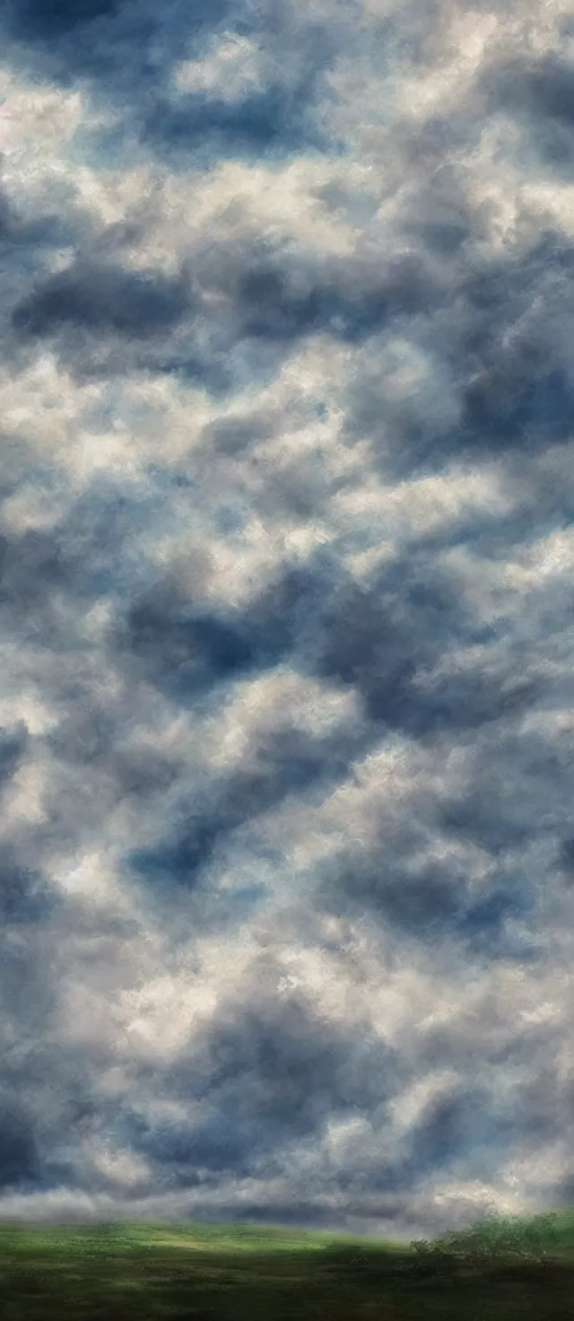 Prompt: sky with dramatic clouds, landscape airbrush, realistic detailed