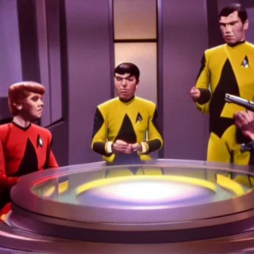 Prompt: Star Trek Engeneers smoking bongs by the warp core reactor, tv still, 4k,