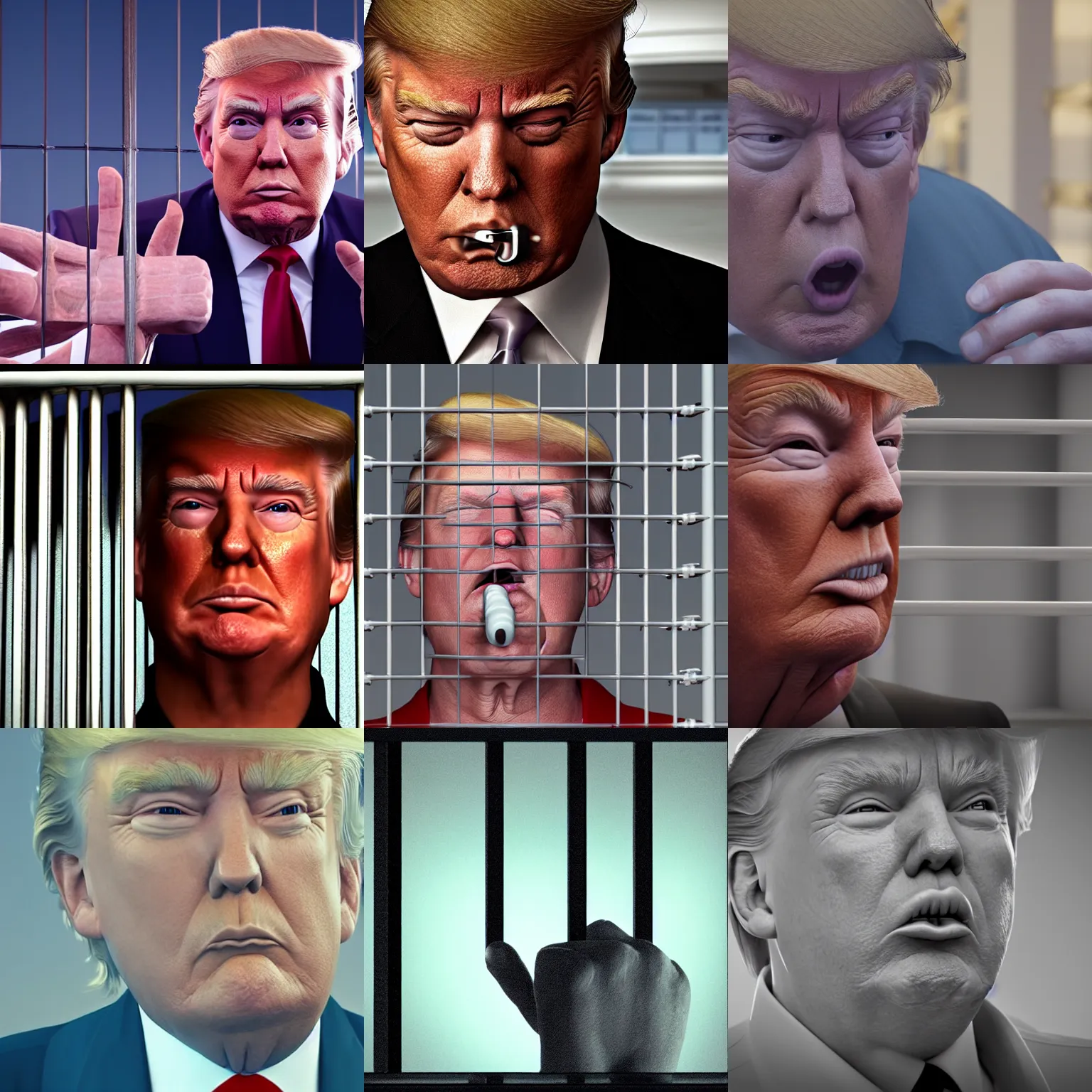 Prompt: trump in jail sucking his thumb, photorealistic, 8k, award winning, octane render