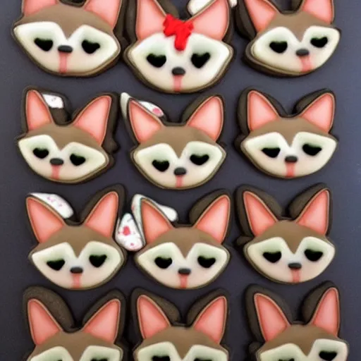 Prompt: a lot of chihuahua faces looks like cookies