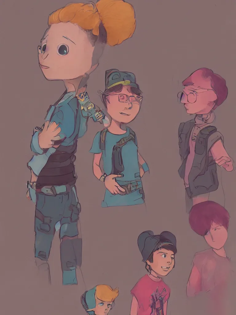 Prompt: non - binary kid by disney concept artists, blunt borders, rule of thirds