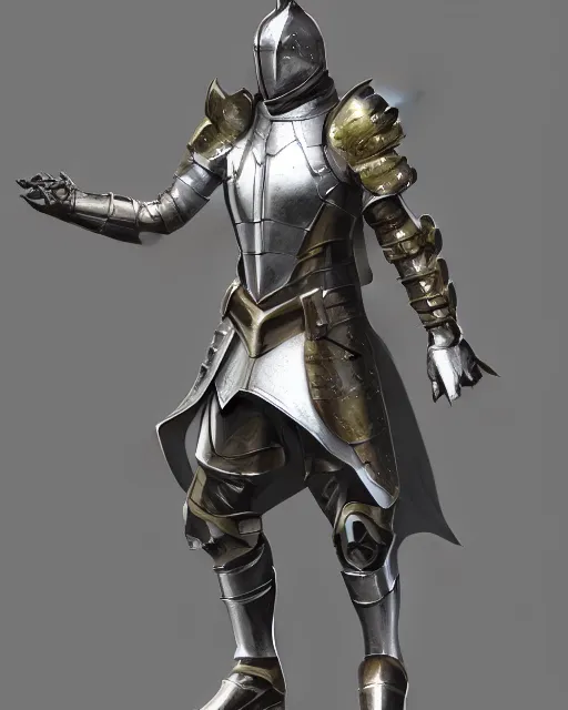 Image similar to noble armor, medieval fantasy concept art, trending on artstation, shiny silver with gold trim, flat shading, smooth lines, beveled edges, smooth contours, extremely clean, uncluttered, symmetrical, front view